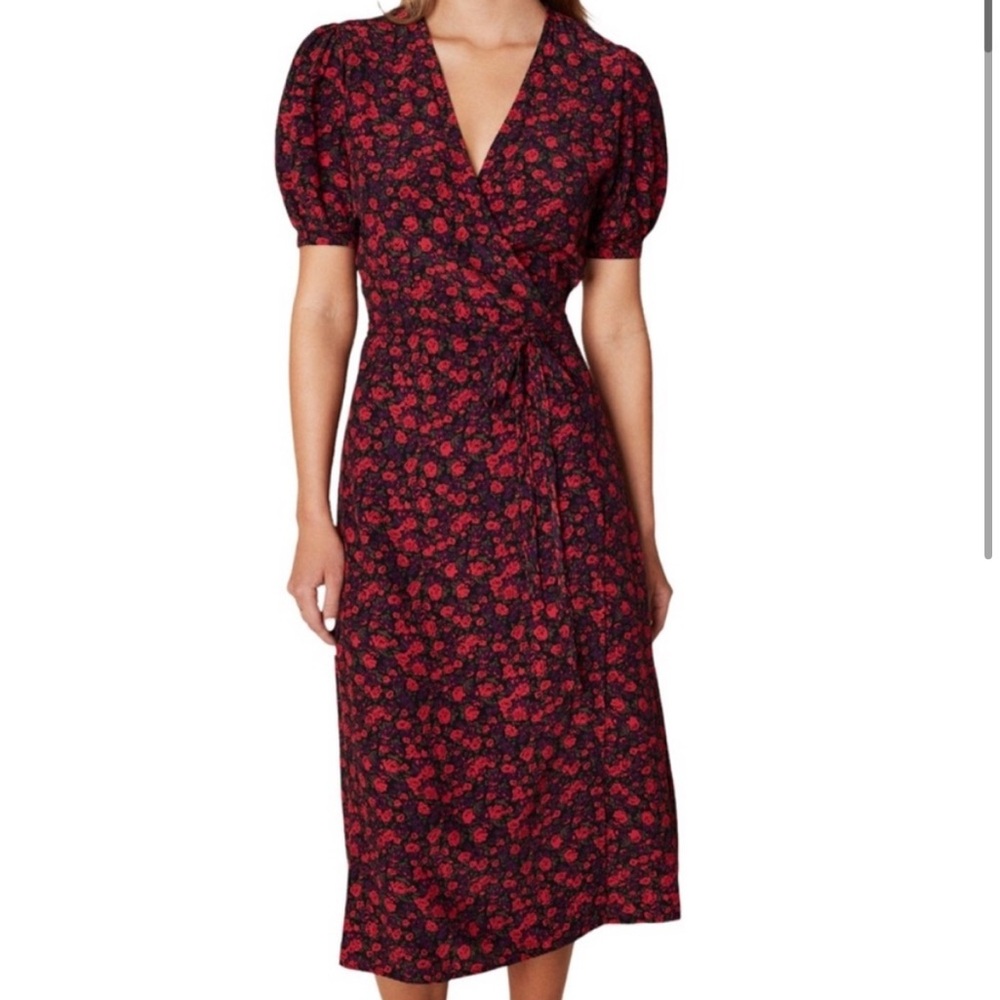 NWT Faithfull Uma Wrap Midi Dress Size M